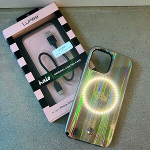 LuMee Halo x Paris Hilton Selfie Light Up Case iPhone 13 Pro Max Holographic